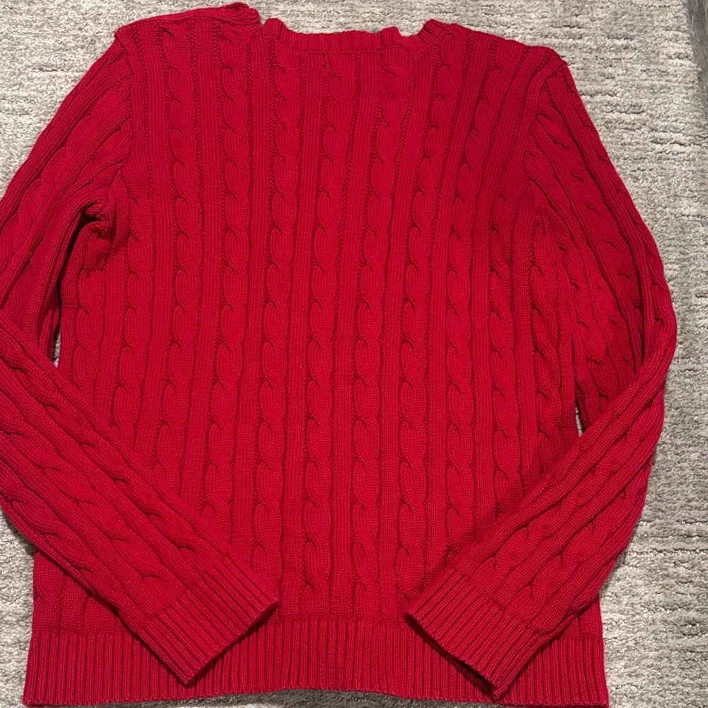 Lauren Ralph Lauren Red Cable Knit Sweater size L - Picture 12 of 12